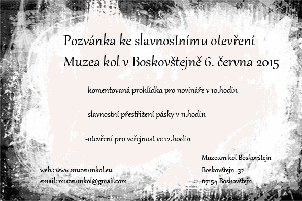 Pozvánka do muzea Boskovštejn